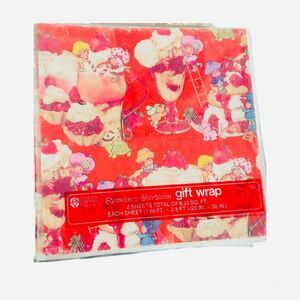 Vintage strawberry shortcake  Red Gift wrap  never opened